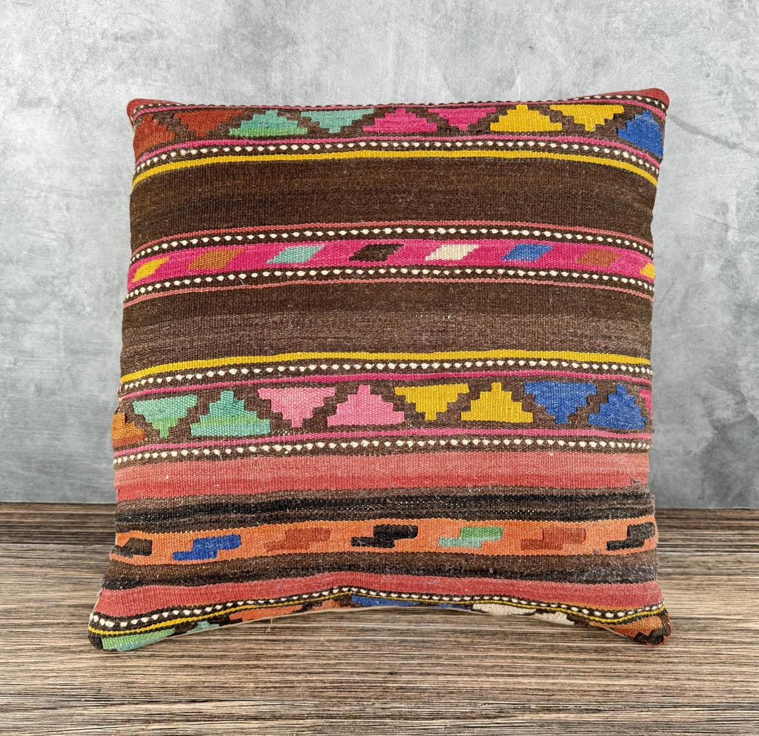 Turkish Kilim Oriental Rug Pillow (1 of 3)