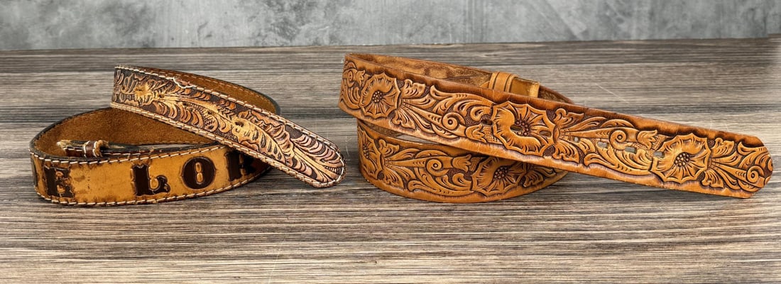 Vintage Tooled Leather Cowboy Belts: Nice grouping.