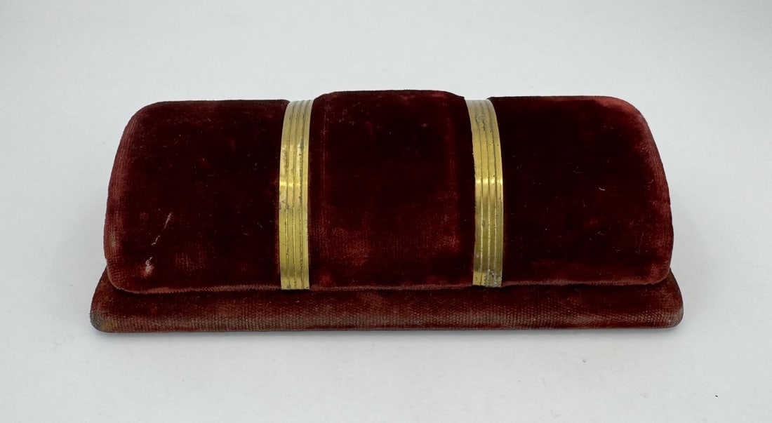 Antique Bulova Velvet Watch Box: 5 1/2" long.