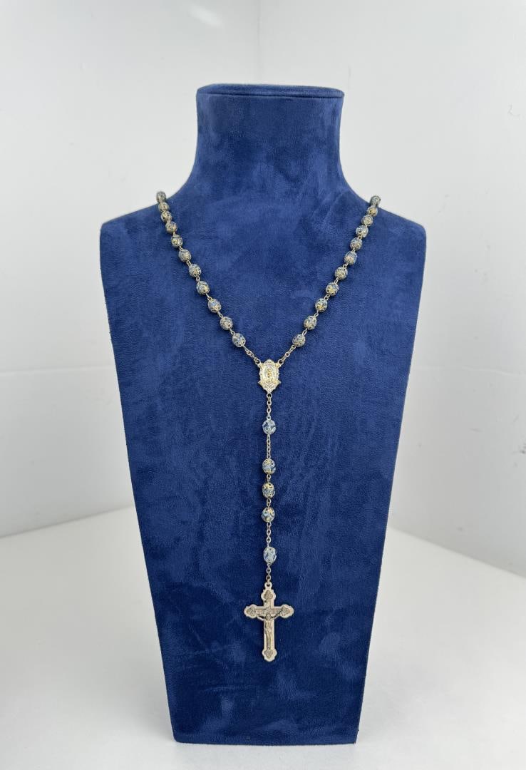 Antique Catholic Rosary: 24 1/2" long.