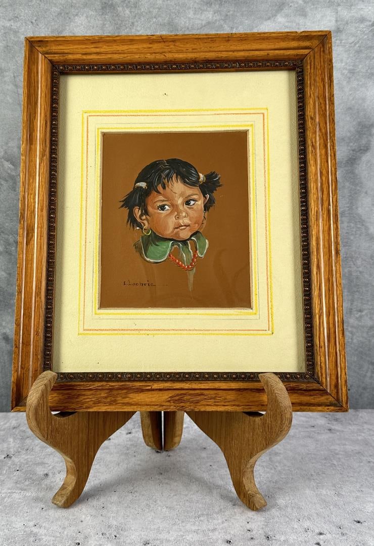 Elizabeth Lochrie Montana Indian Gouache Painting (1 of 4)