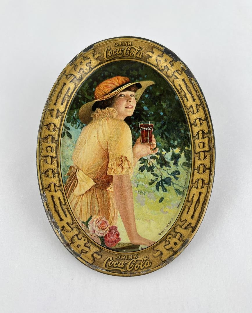 Antique 1916 Elaine Coca Cola Tip Tray (1 of 5)