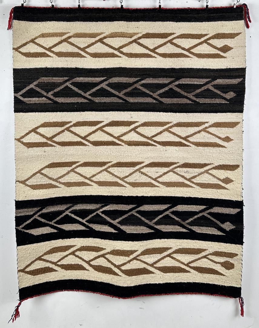Navajo Indian Crystal Saddle Blanket Rug: 43 1/2" by 54".