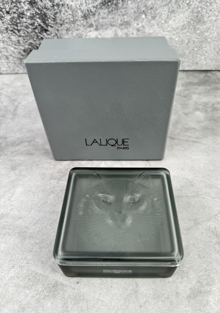 Lalique France Crystal Cat Box (1 of 6)