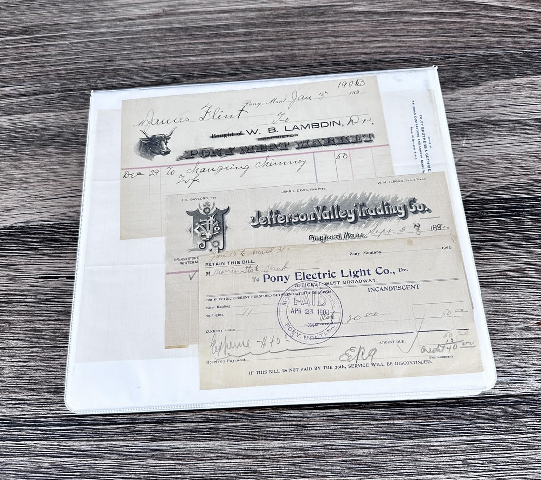 Antique Montana Paper Ephemera: Nice grouping in binder.