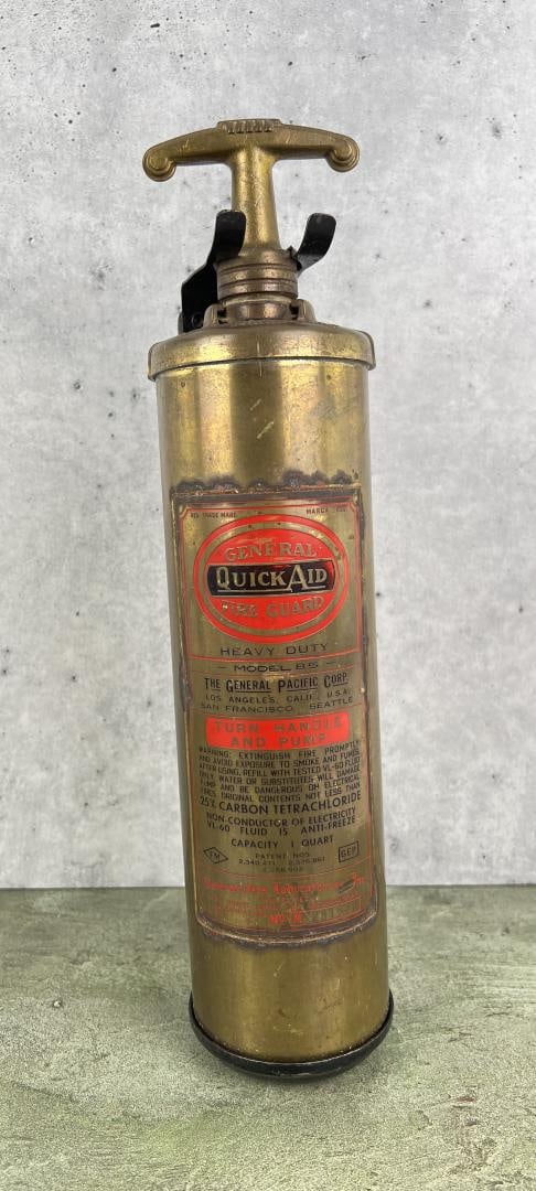 Antique Brass Quick Aid Fire Extinguisher (1 of 7)
