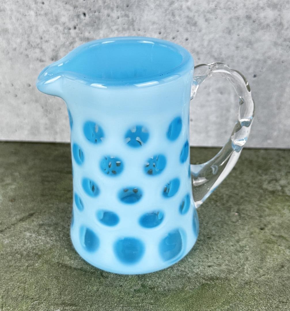 Fenton Glass Opalescent Blue Coin Dot Creamer (1 of 4)
