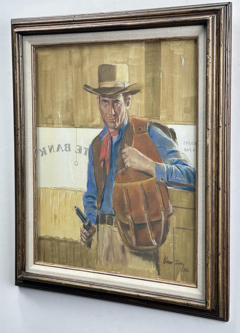 Verne Tossey Cowboy Gouache Painting (1 of 4)