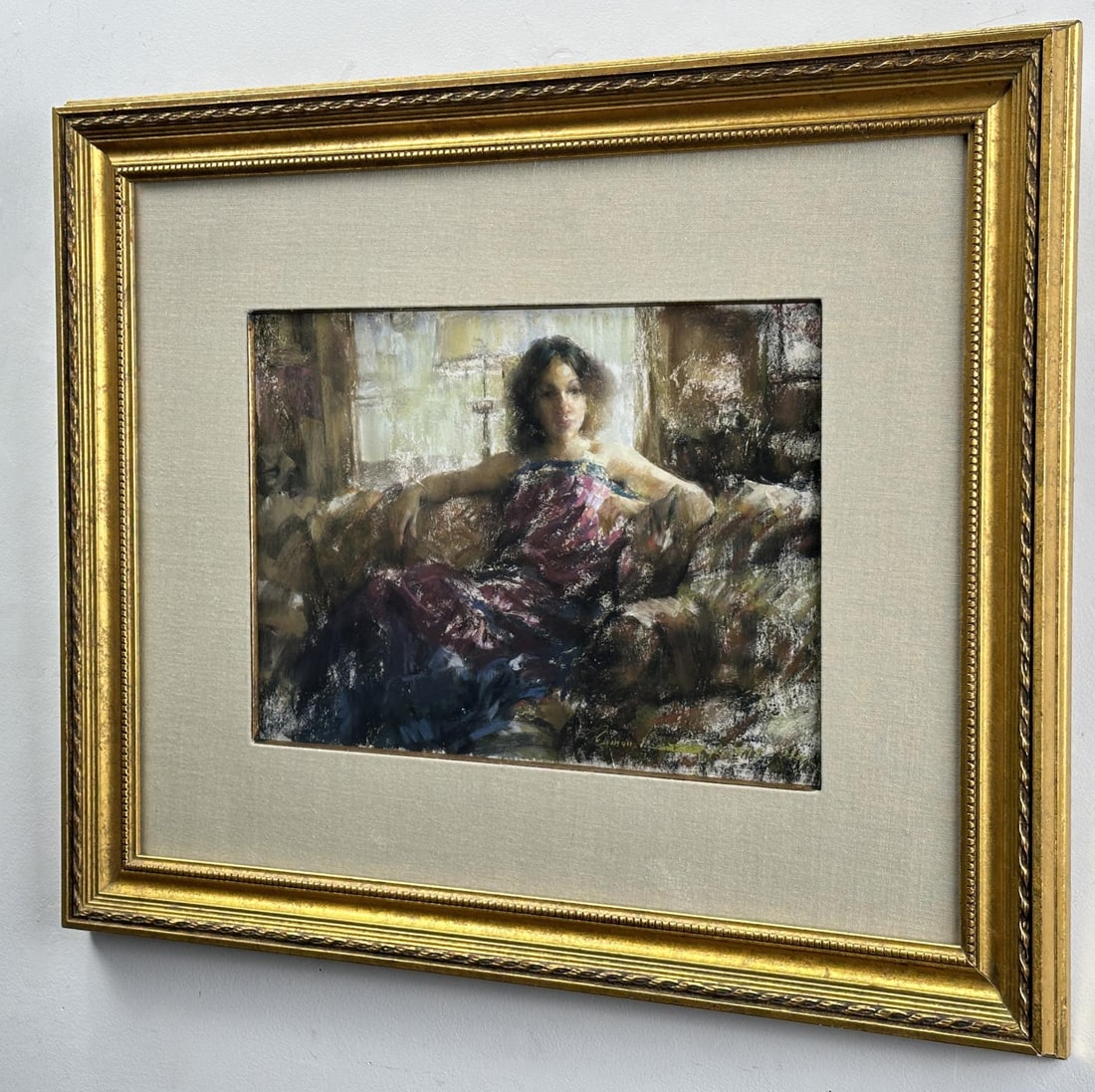 Ramon Kelley Pastel Drawing: 20" by 24 1/4" framed. Ramon Kelley (Born 1939) is active/lives in Colorado, Wyoming. Ramon Kelley is known for Figure-nude, portrait, genre, views. Earning recognition as a young artist and continuin