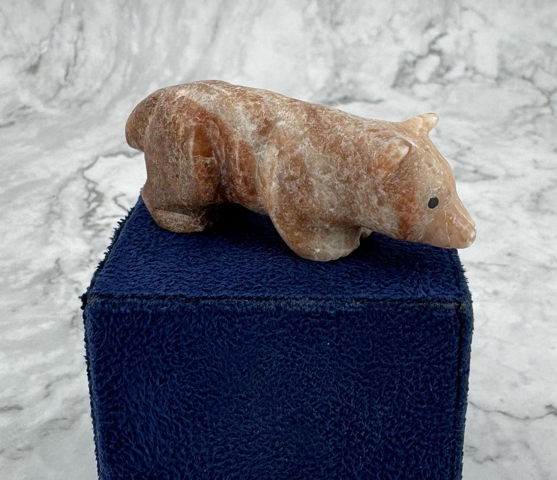 Roy Davis Zuni Bobcat Fetish: 2 1/8" by 7/8" by 5/8".