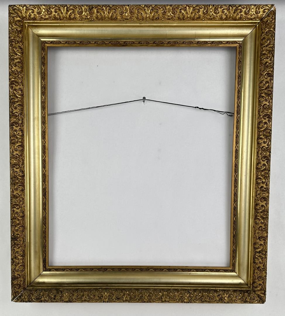 Antique Gold Gilt Painting Frame: 28 1/2" by 32 1/2". Frame will fit 26" by 22 1/2".