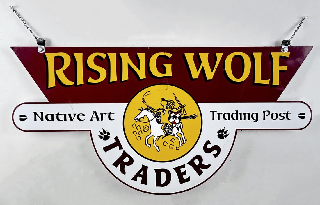 Rising Wolf Glacier Park Montana Trading Post Sign (1 of 3)