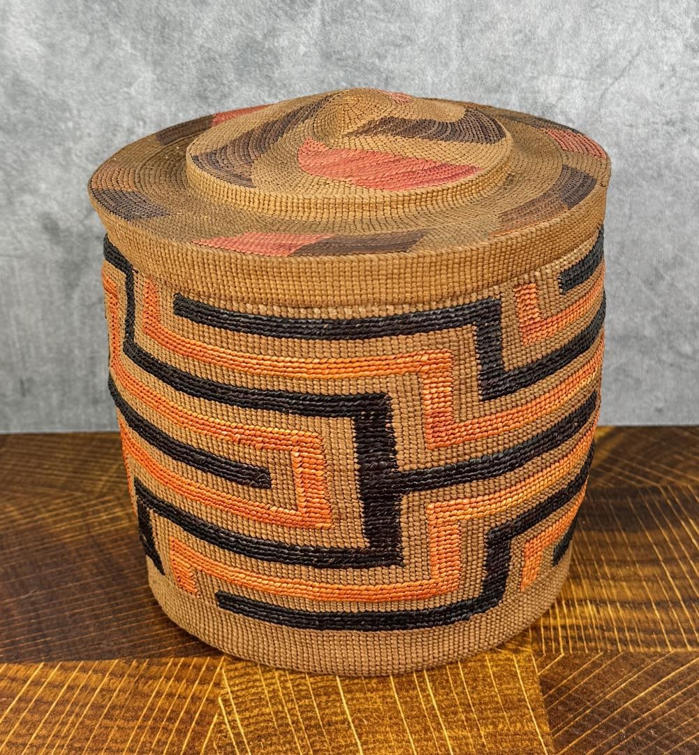Tlingit Northwest Coast Indian Rattle Top Basket (1 of 5)