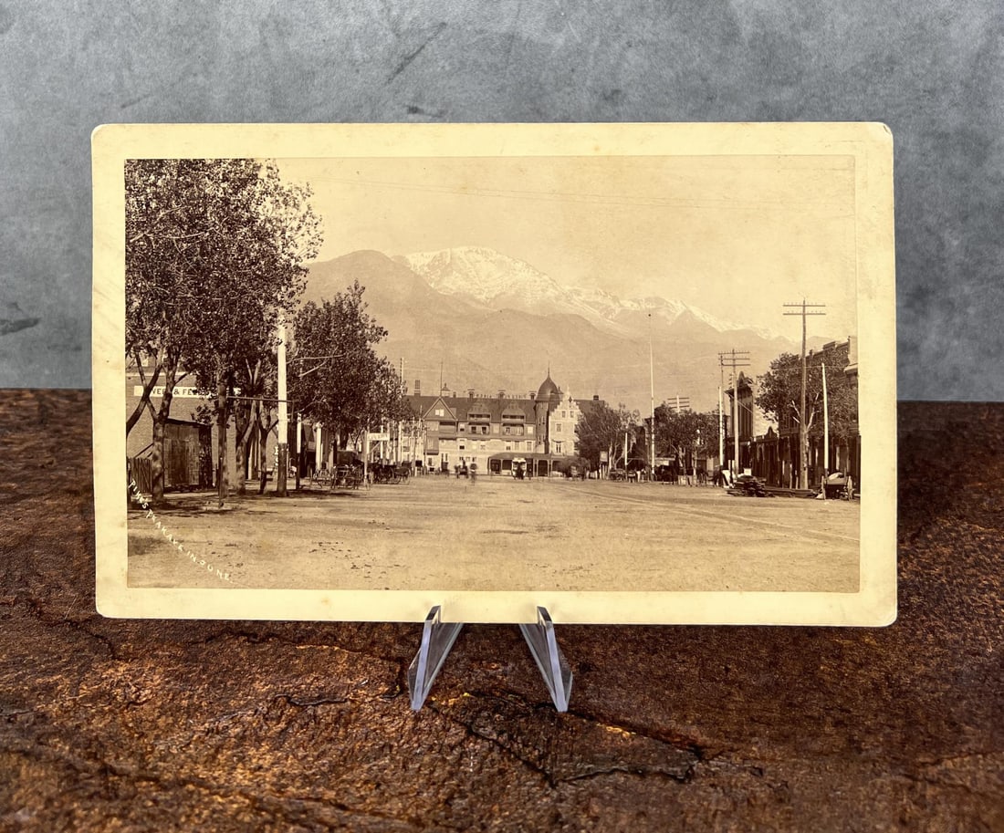 Pikes Peak Avenue Antler Hotel Cabinet Photo: Colorado Springs. 5" by 8".