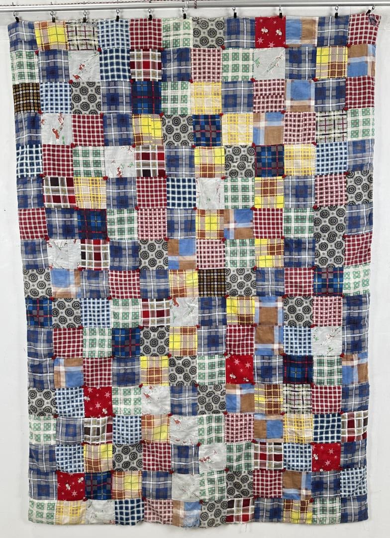 Patchwork Montana Farm Quilt: 56" by 82".