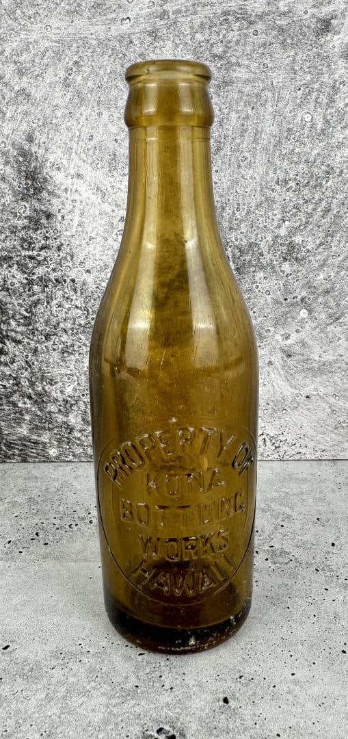 Rare Amber Kona Bottling Hawaii Bottle: Extremely hard to find in this color.