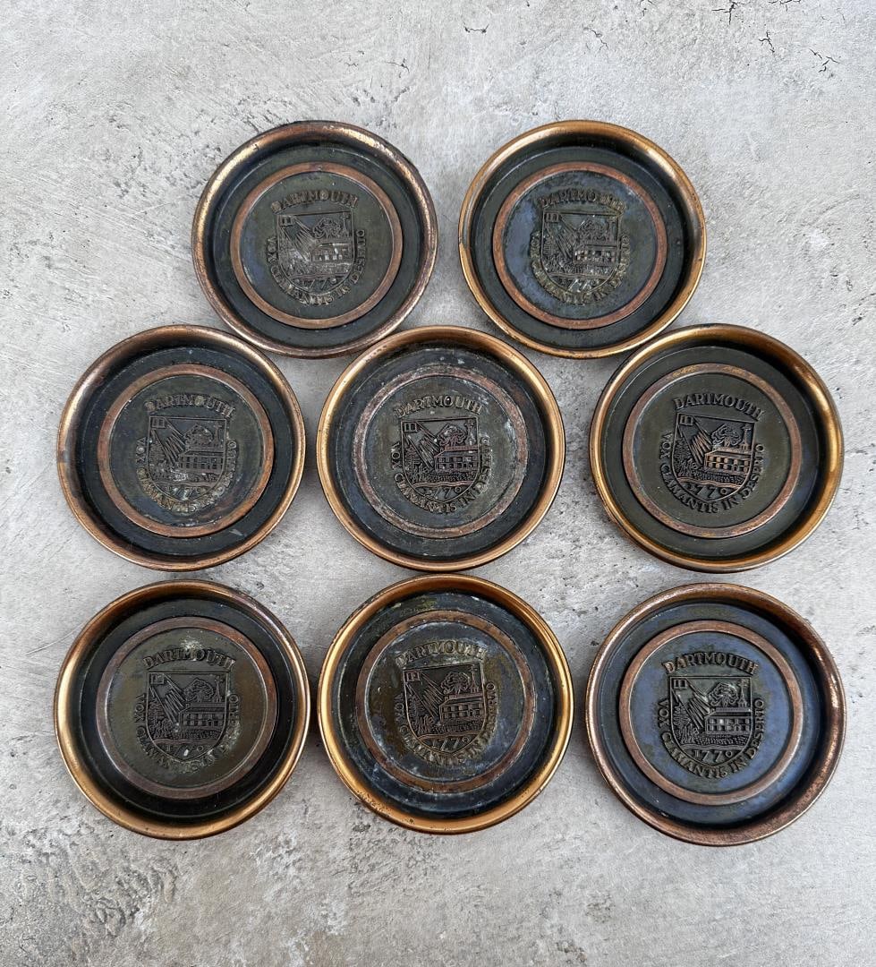 Dartmouth College Coasters: 3" diameter.