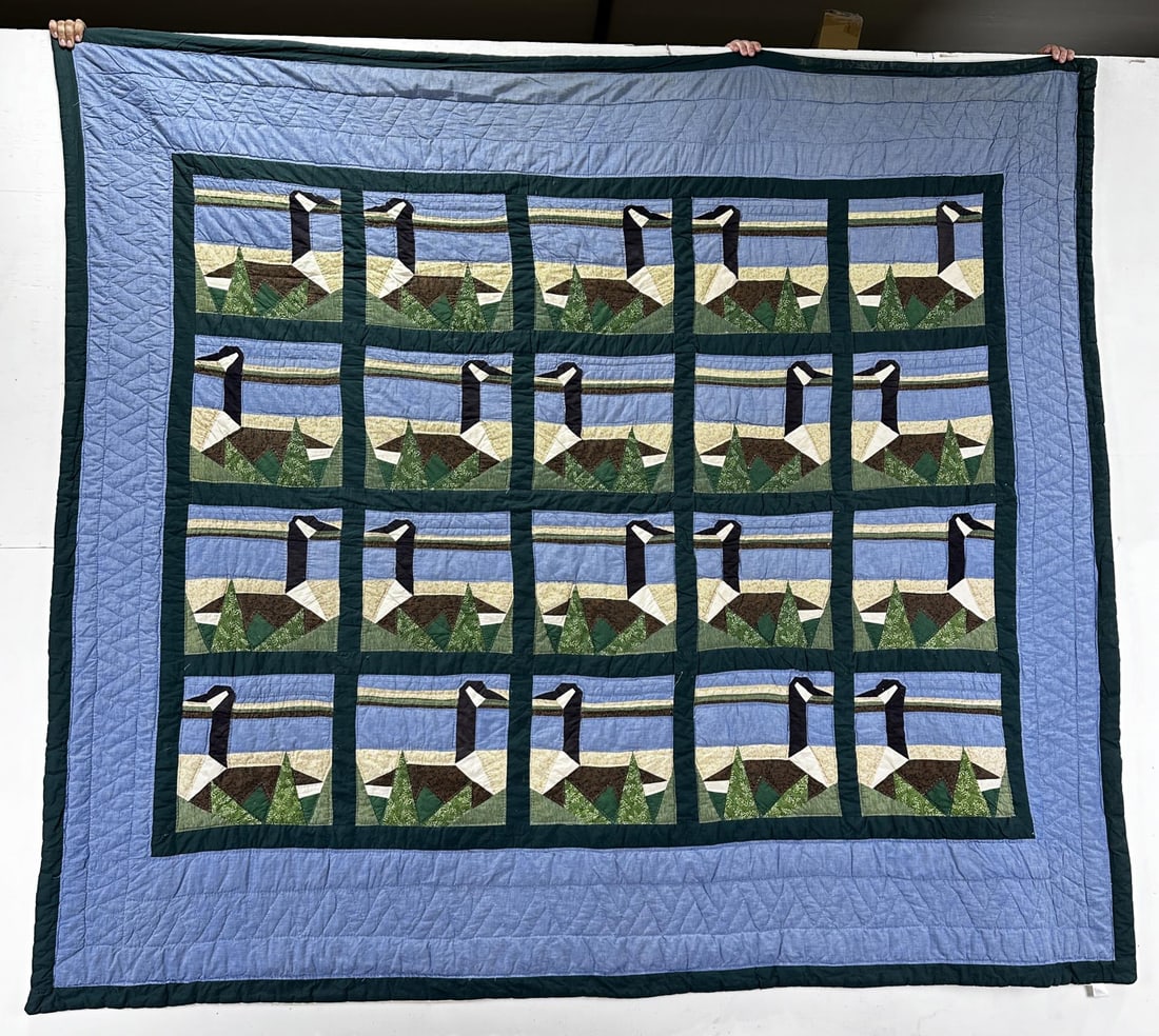 Goose Quilt: 86" by 95 1/2"