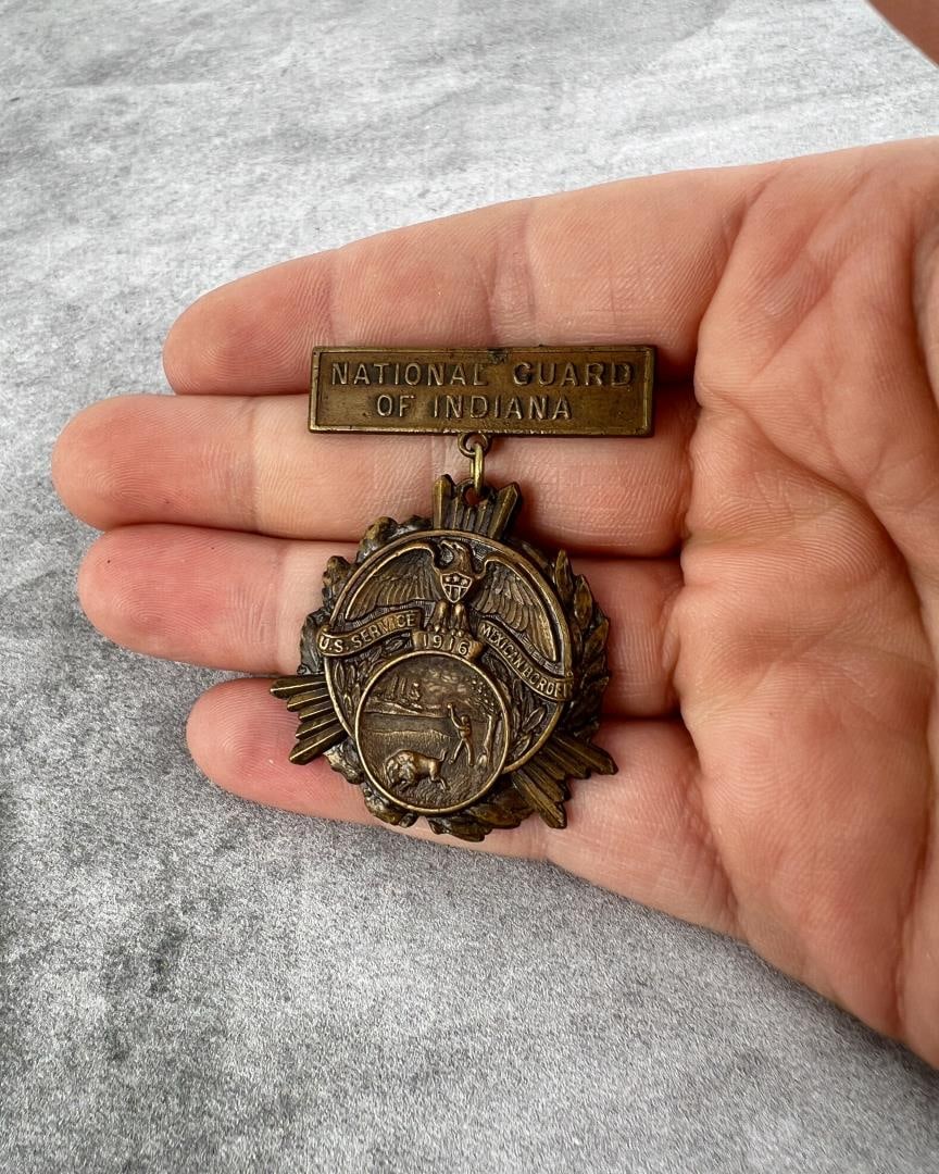 WWI WW1 National Guard of Indiana Medal: Mexican Border Service.