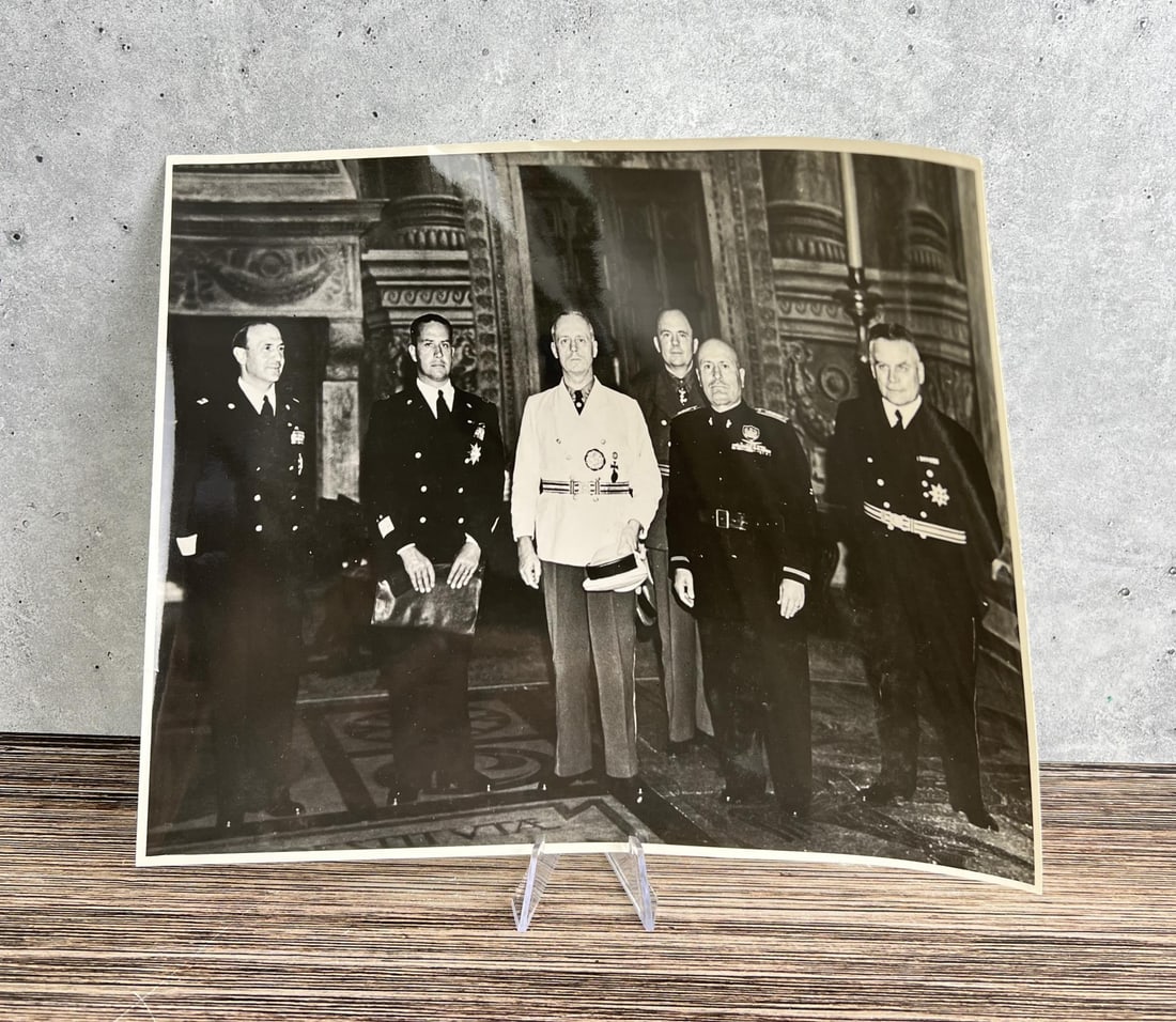 WW2 Mussolini & Minister Ciano Photo: 9 3/4" by 8".