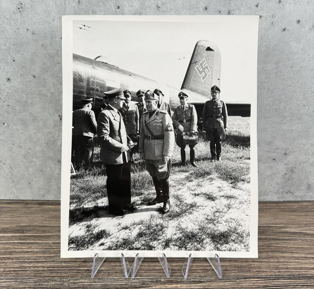 1943 Adolf Hitler and Mussolini Italy Photo: 8" by 10".