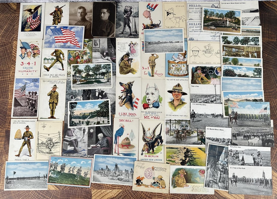 Collection of WWI WW1 US Propaganda Postcards: 60 total.