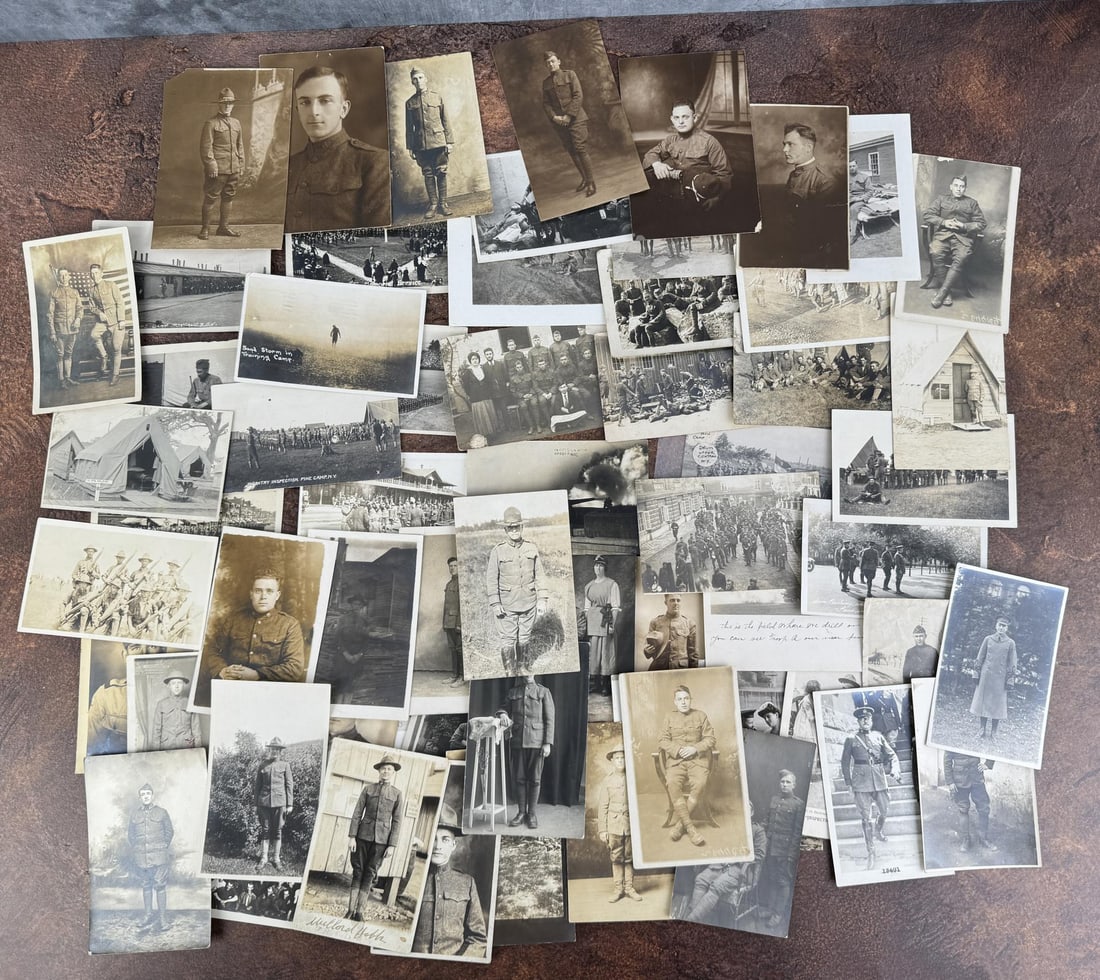 WWI WW1 US Army Soldier Portrait Photo Postcards: 65 total.