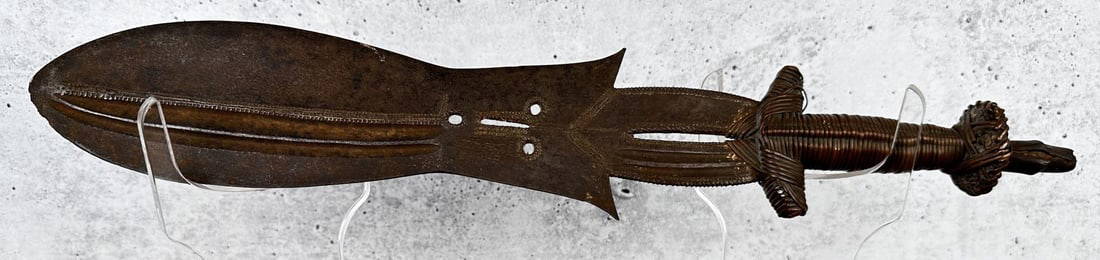 Congolese African Congo Currency Knife Dagger: Very nice antique piece. 15 5/8" long.