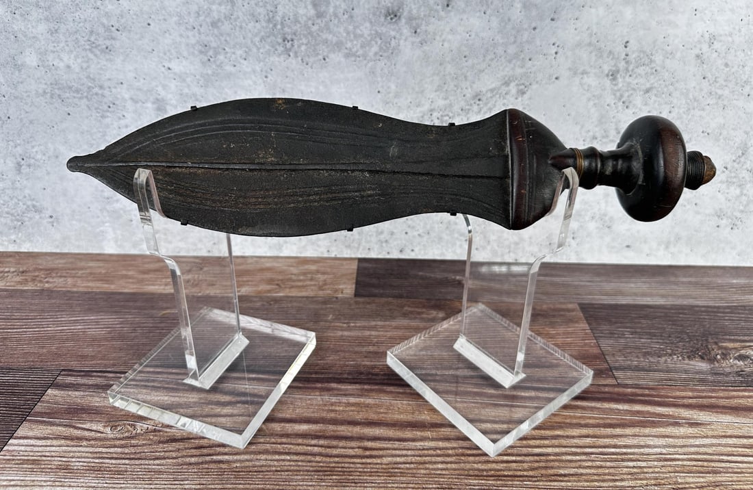 Congolese African Congo Currency Knife Dagger: Very nice antique piece. Was part of museum display at some point as shown by the backing. 14 1/2" long.