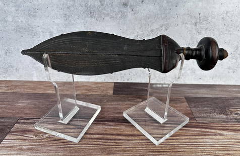 Congolese African Congo Currency Knife Dagger: Very nice antique piece. Was part of museum display at some point as shown by the backing. 14 1/2" long.