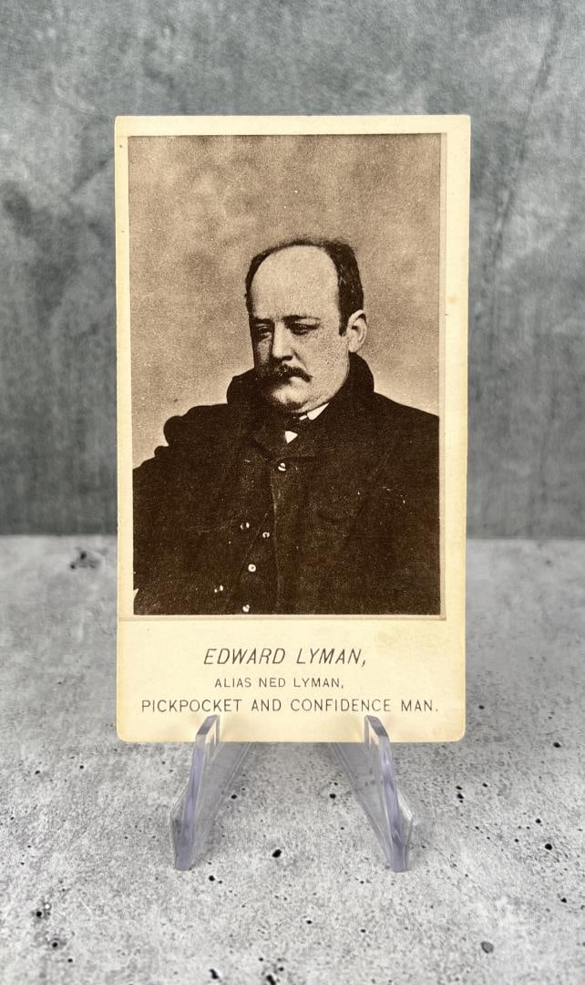 Antique Criminal CDV Photo Mug Shot Pickpocket: 4" by 2 1/4". Edward Lyman, Pickpocket and Confidence Man