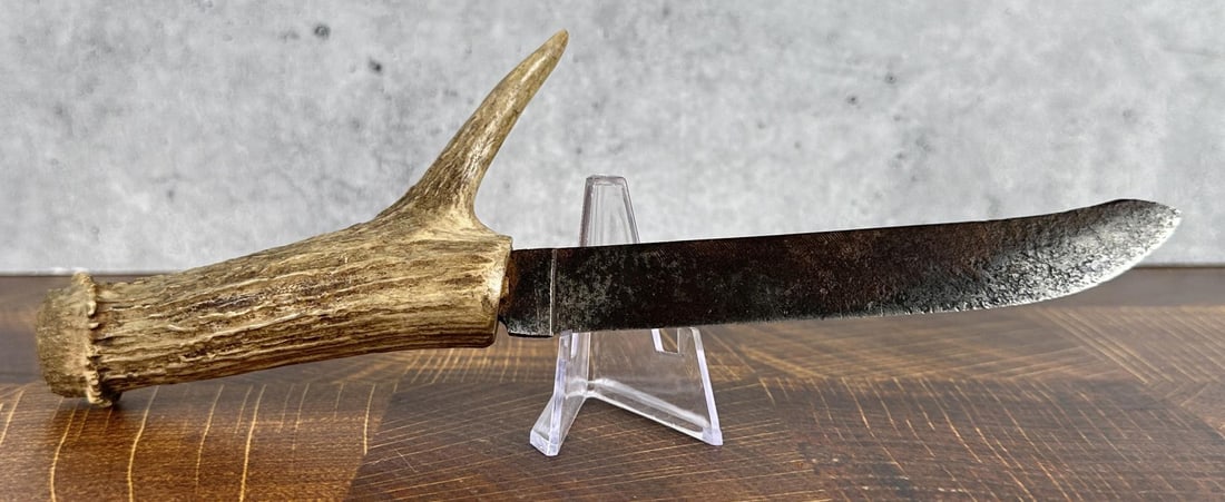 Antique Native American Indian Horn Handle Knife: Nice old knife. 10 1/4" long.