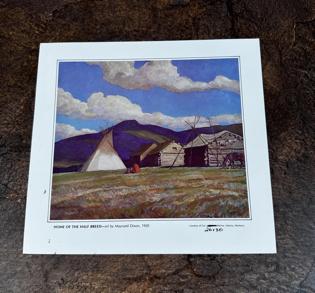 Maynard Dixon Home of the Half Breed Print: 8" by 8 5/8"