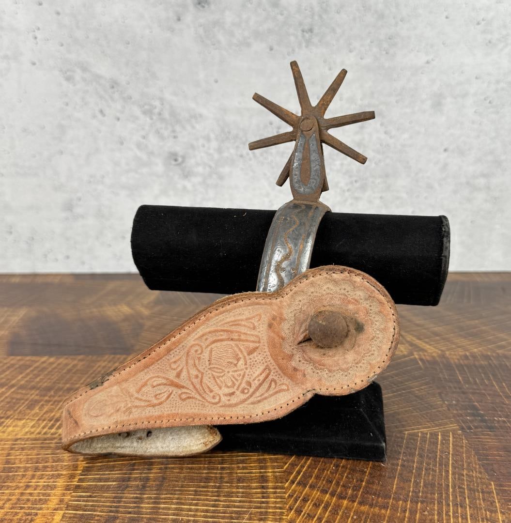 Single Mexican Charro Cowboy Spur: Rowel measures 2 1/2" across.