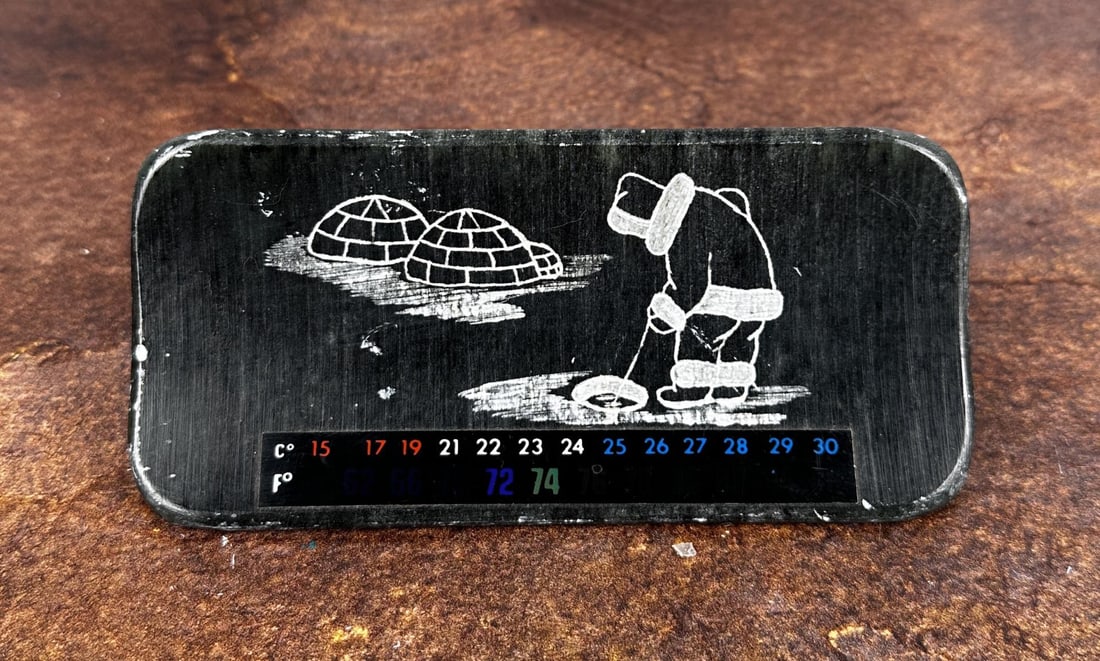 Inuit Eskimo Soapstone Thermometer: 5 3/4" by 2"