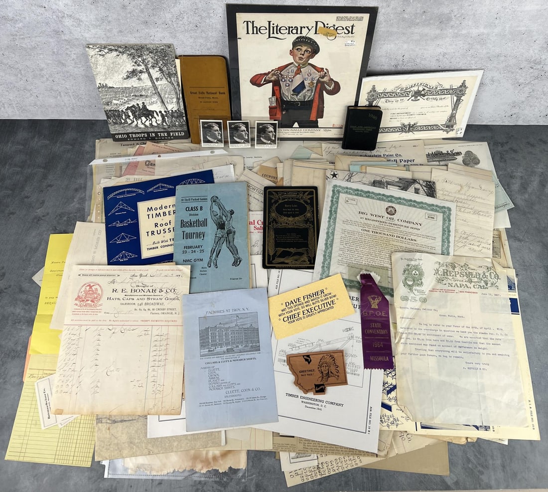 Collection of Antique Montana Paper Ephemera: Mostly Montana or related.