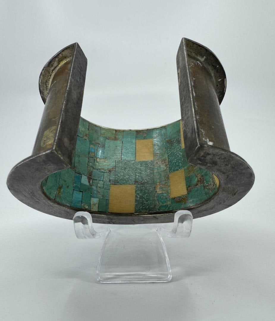 Loloma Bronze Silver Turquoise Inlaid Bracelet (1 of 12)