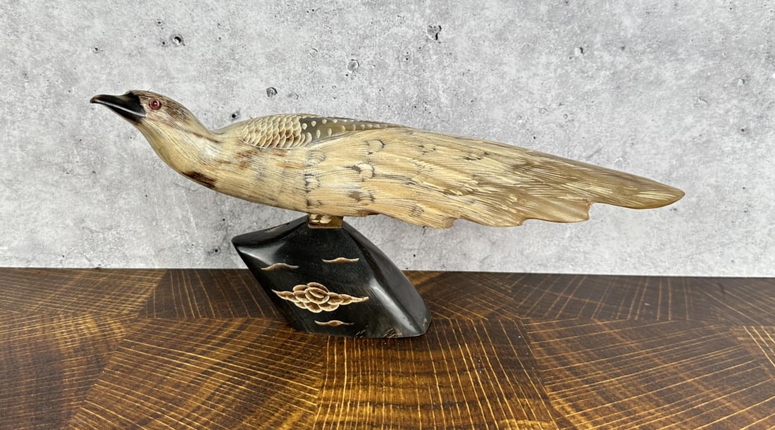 Mexican Folk Art Carved Steer Horn Eagle (1 of 4)