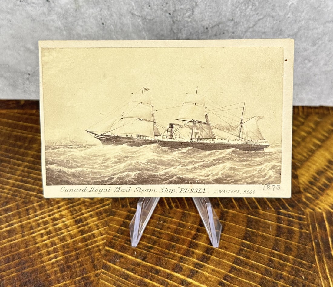 Cunard Royal Mail Steam Ship Russia CDV Photo: Identified on back.