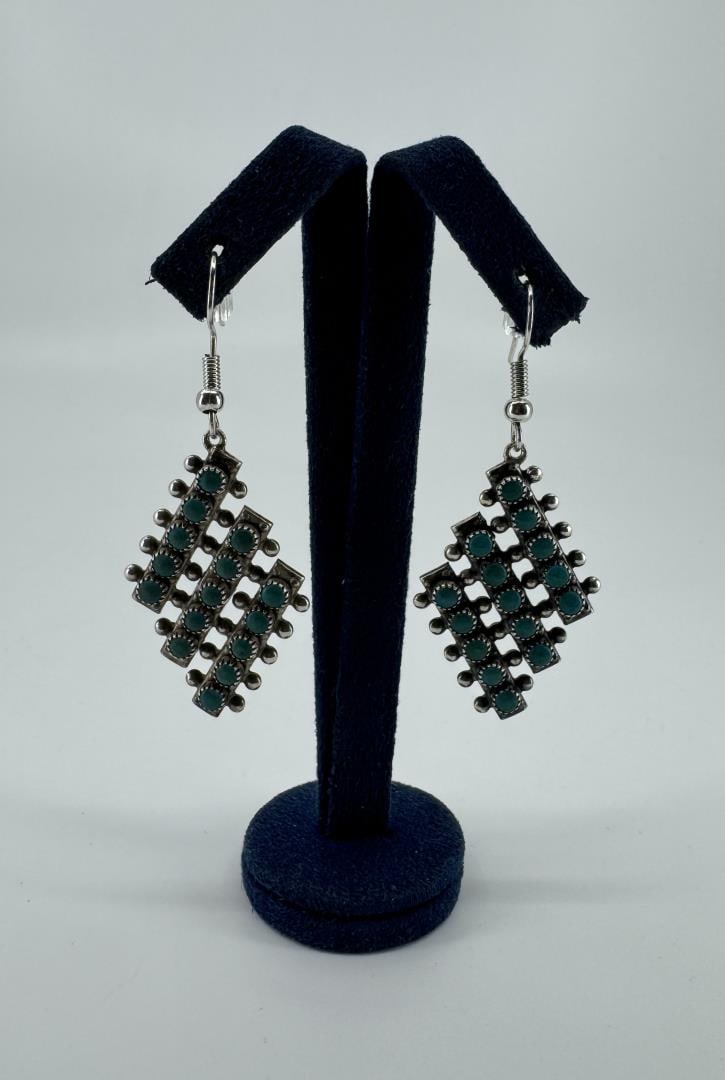 Zuni Petit Point Sterling Turquoise Earrings (1 of 4)