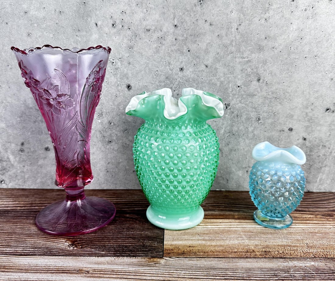 Collection Of Fenton Glass Vases (1 of 6)