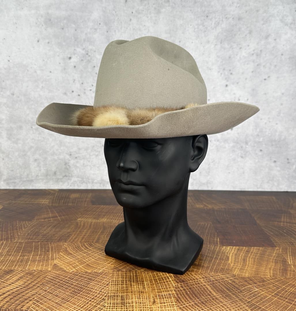 Antique Montana Cowboy Hat with Mink Hat Band (1 of 7)