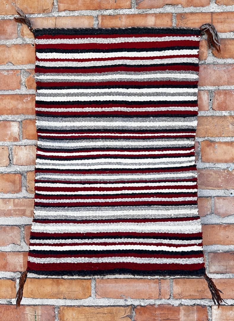 Navajo Indian Saddle Blanket Rug: 26" by 17 1/2".