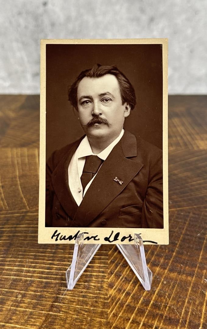 French Artist Gustave Dore CDV Photo: 4" by 2 1/2". Wikipedia says of Dore- Paul Gustave Louis Christophe Dor? (6 January 1832 ? 23 January 1883) was a French printmaker, illustrator, painter, comics artist, caricaturist, and sculptor. He
