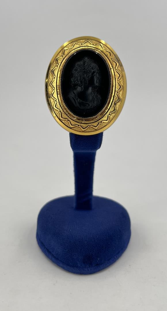 Victorian Carved Cameo Mourning Brooch (1 of 3)