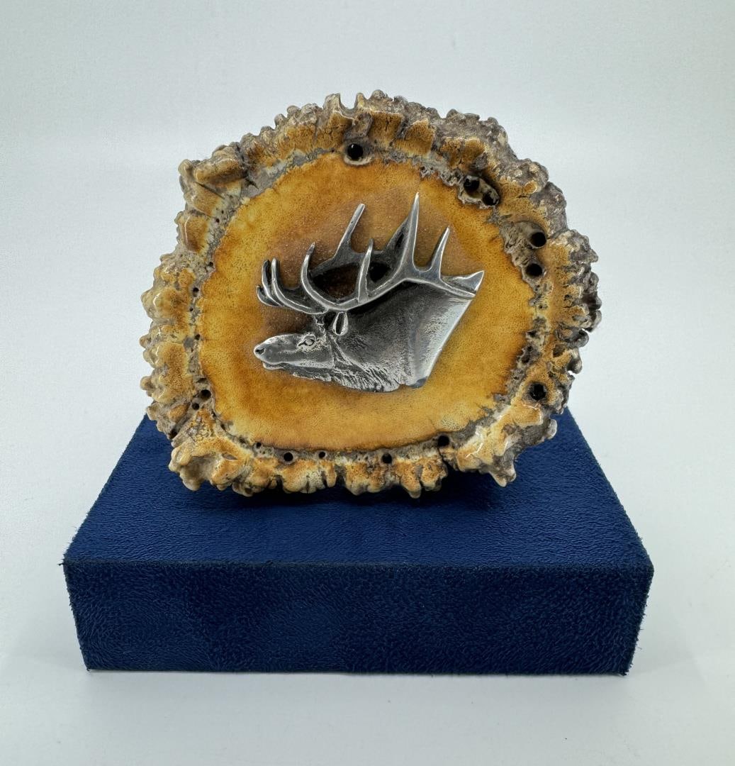 Montana Elk Antler Belt Buckle (1 of 4)