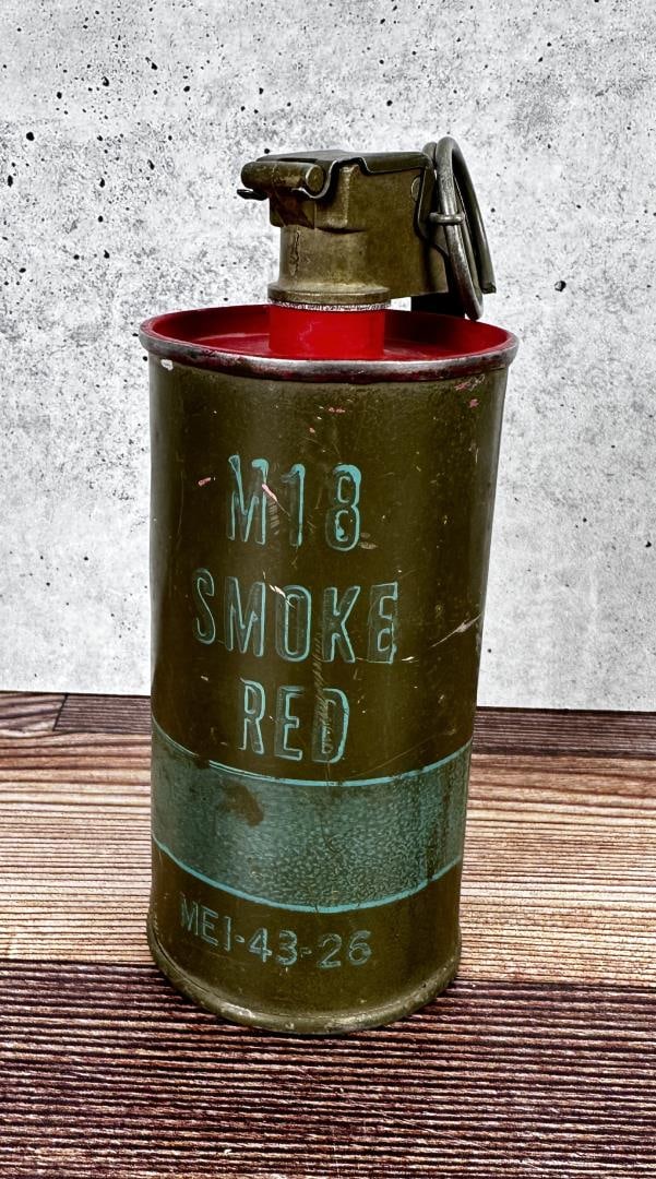 Vietnam War Red M18 Smoke Grenade: Inert.