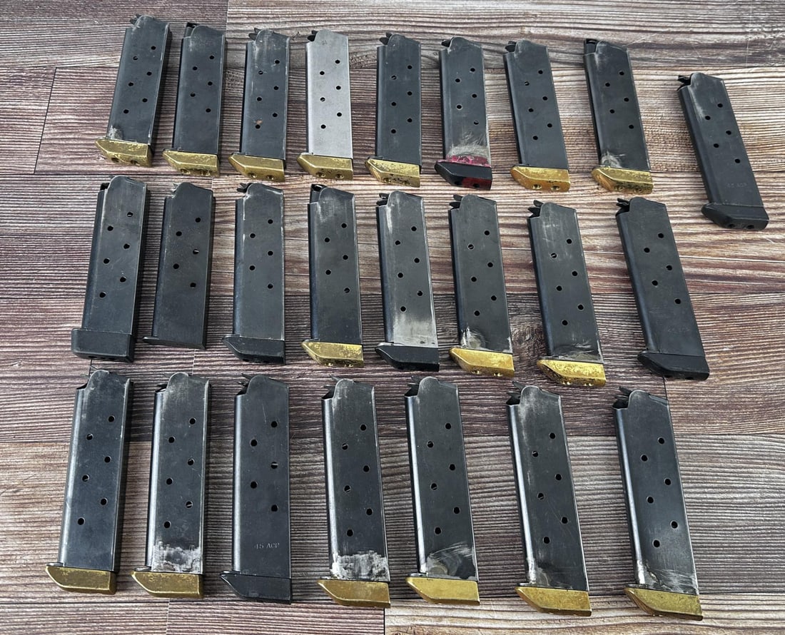 Weighted Bottom Colt Springfield 1911 Magazines: Total of 24 magazines.