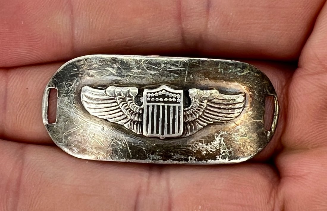 WW2 US Army Sterling Sweetheart Bracelet Link: 1 5/8" long.