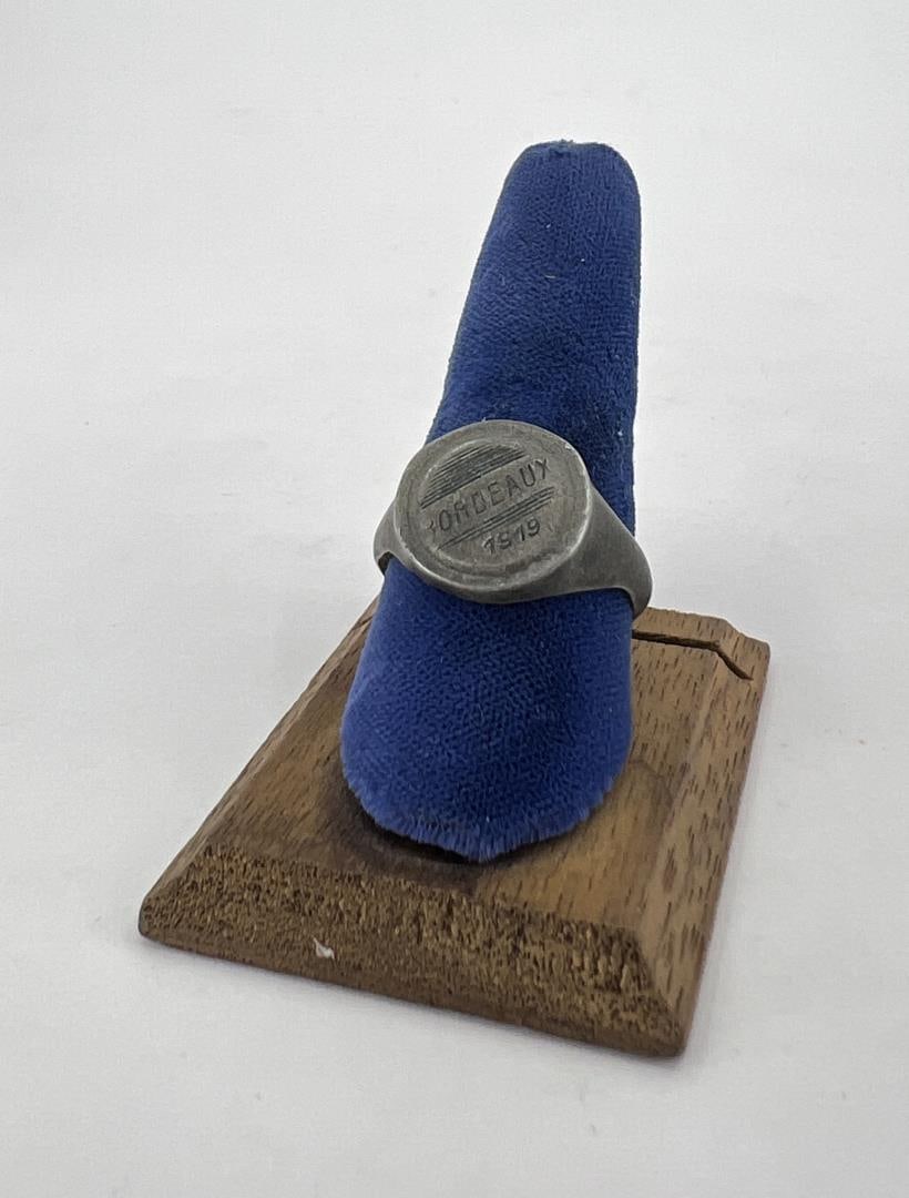 WWI WW1 Trench Art Bordeaux France Ring: Size 10